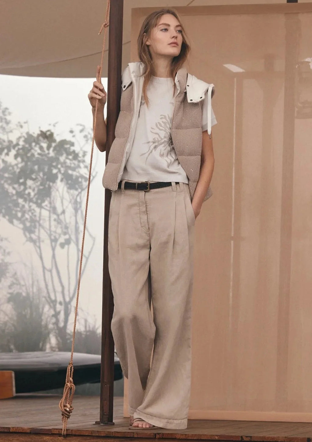 Autumn casual knitted luxurious down coat