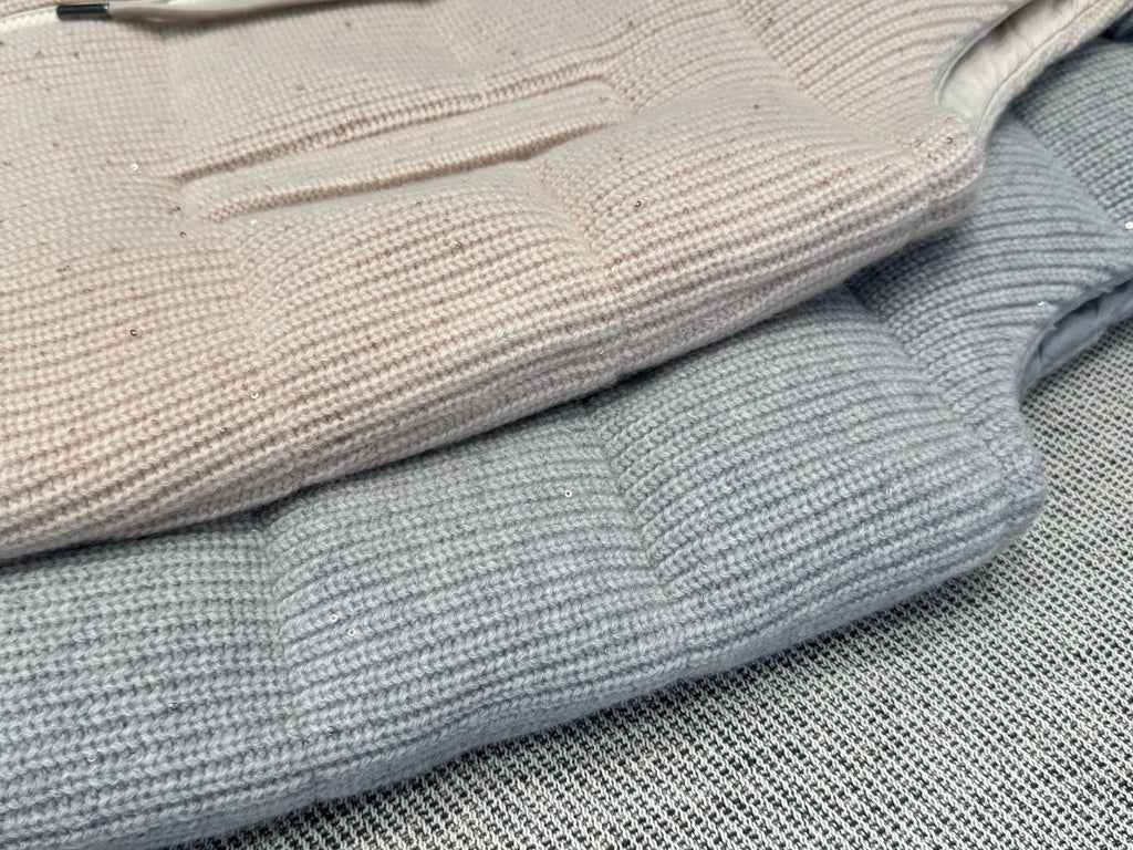 Autumn casual knitted luxurious down coat