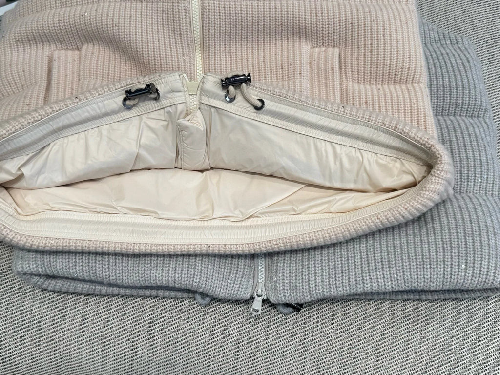 Autumn casual knitted luxurious down coat