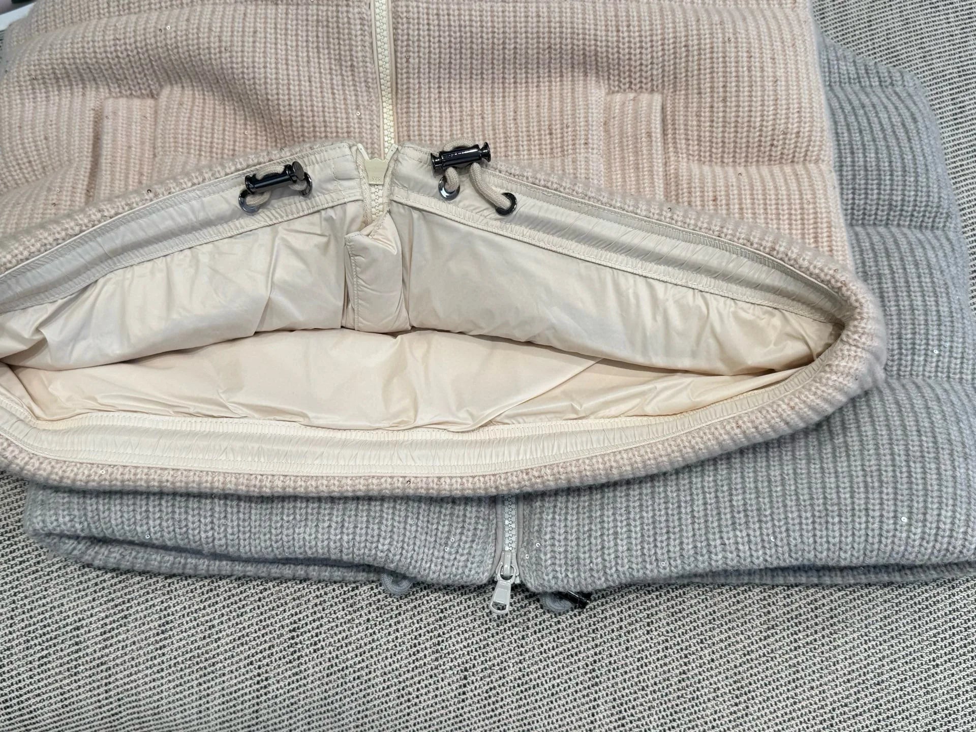 Autumn casual knitted luxurious down coat