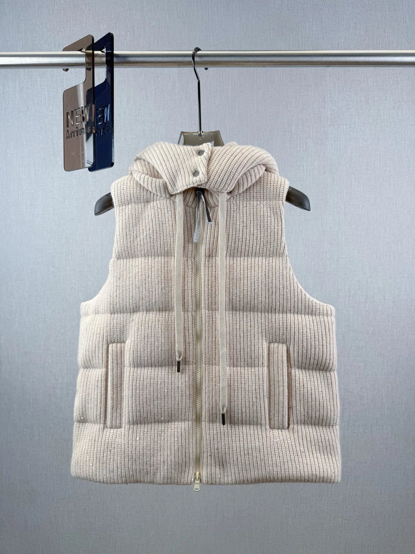 Autumn casual knitted luxurious down coat