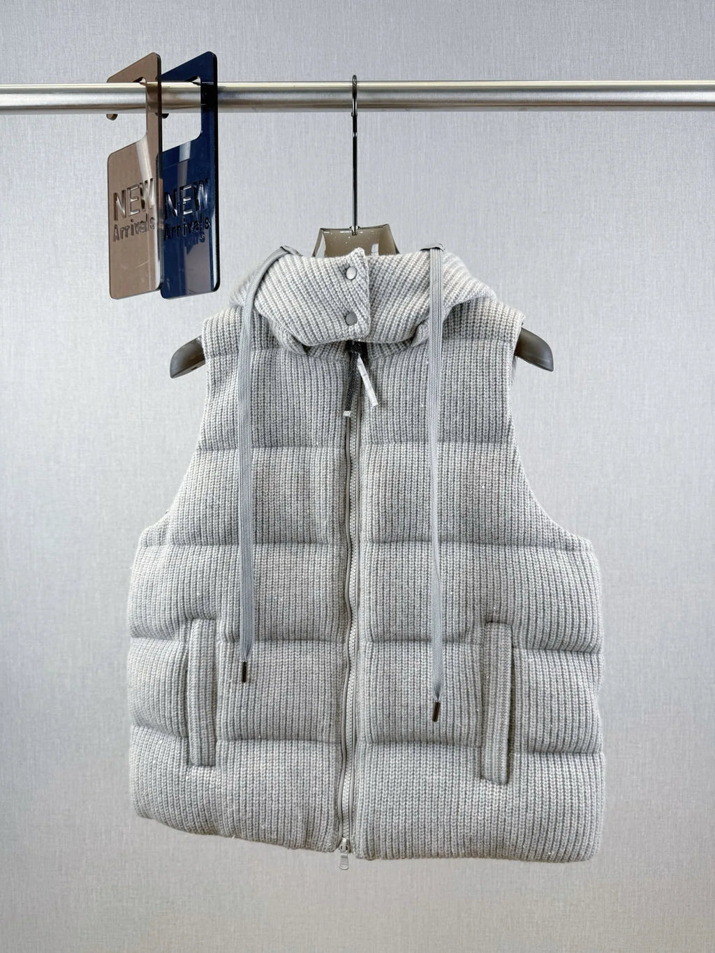 Autumn casual knitted luxurious down coat