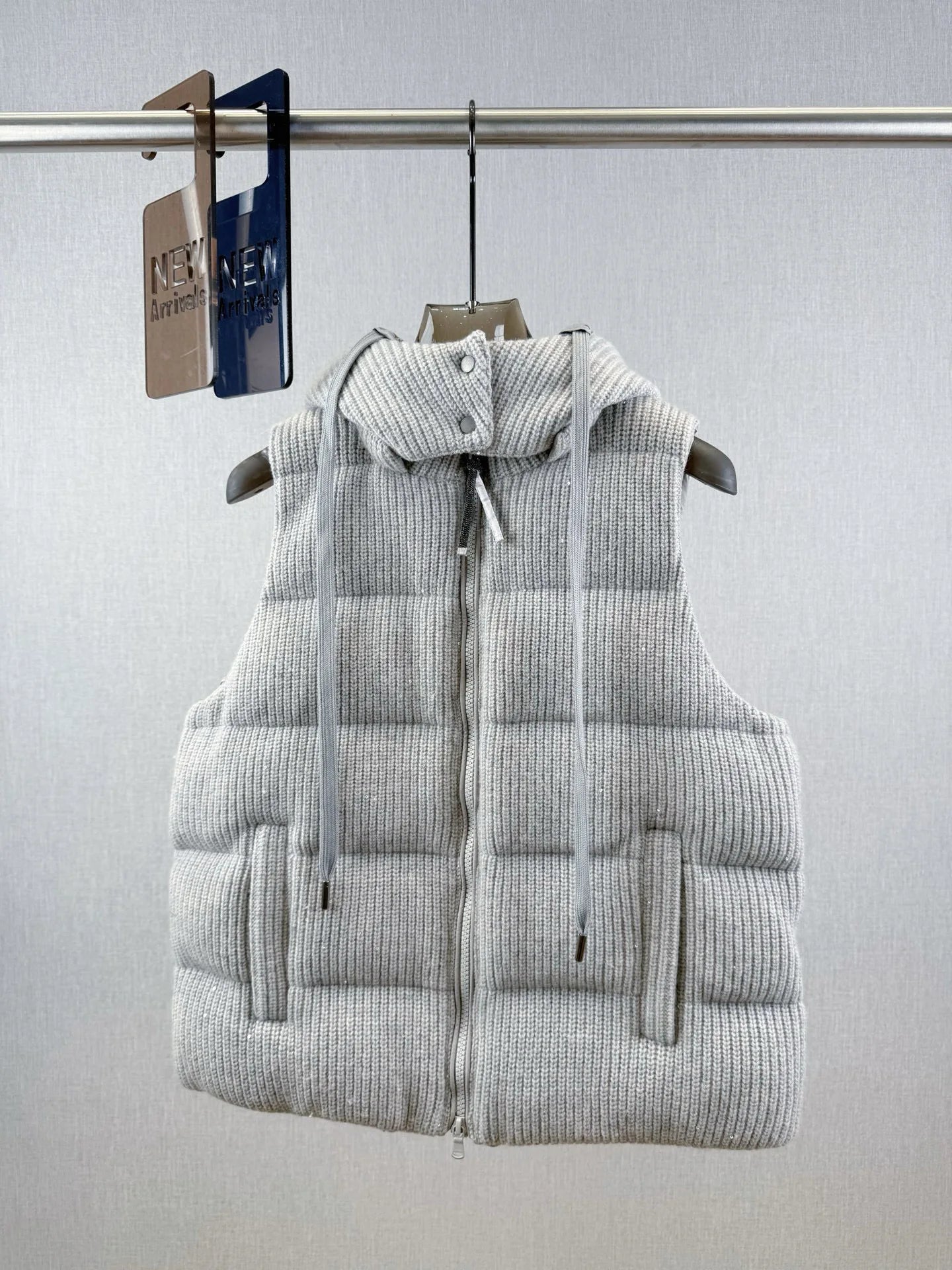 Autumn casual knitted luxurious down coat