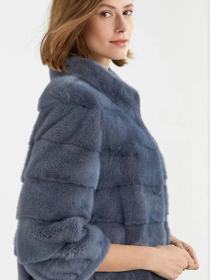 Women's Natural Mink Fur Jacket, Real Mink Fur Jacket, Short Coat, Warm Casual Jacket, Fashion, New