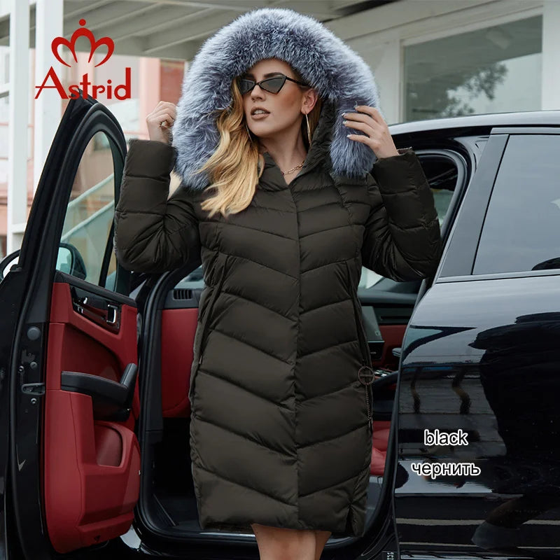 Astrid 2022 Winter New Plus size down jacket women with a fur collar loose clothing outerwear quality women winter coat FR-2160