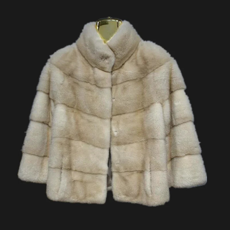 Women's Natural Mink Fur Jacket, Real Mink Fur Jacket, Short Coat, Warm Casual Jacket, Fashion, New