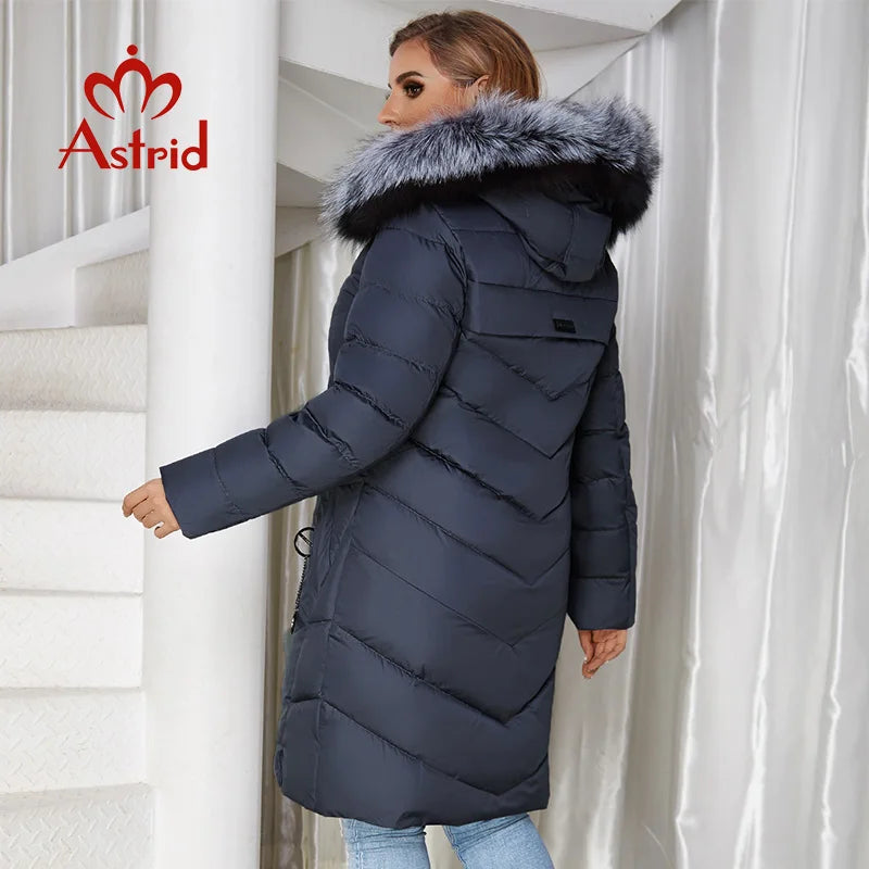 Astrid 2022 Winter New Plus size down jacket women with a fur collar loose clothing outerwear quality women winter coat FR-2160