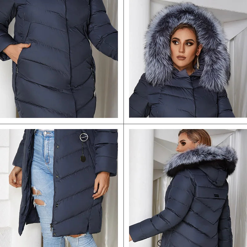 Astrid 2022 Winter New Plus size down jacket women with a fur collar loose clothing outerwear quality women winter coat FR-2160