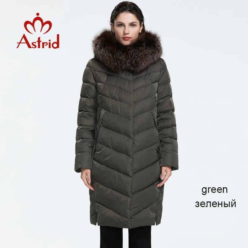 Astrid 2022 Winter New Plus size down jacket women with a fur collar loose clothing outerwear quality women winter coat FR-2160