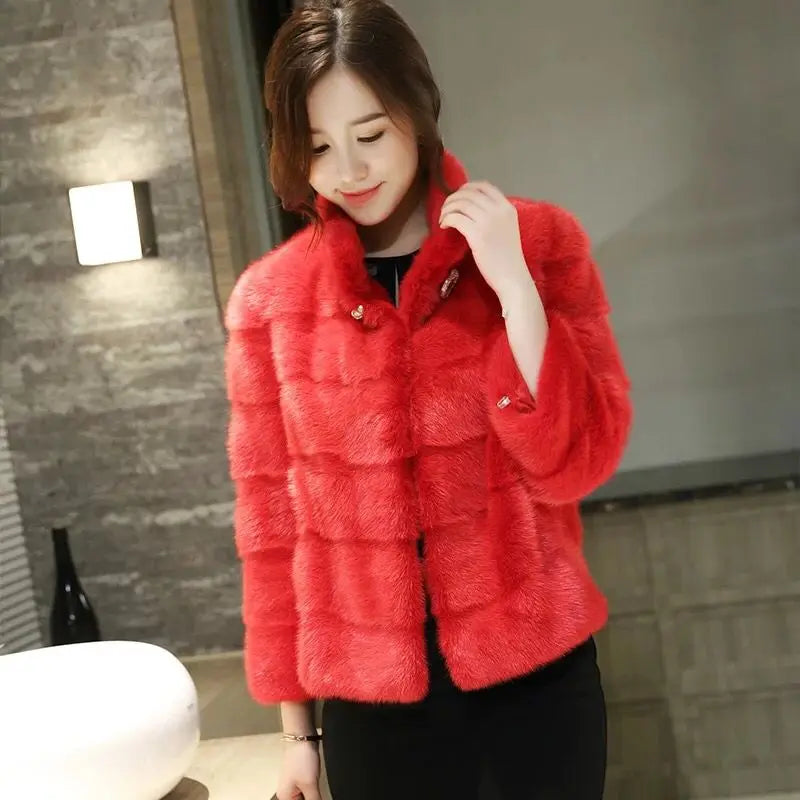 Women's Natural Mink Fur Jacket, Real Mink Fur Jacket, Short Coat, Warm Casual Jacket, Fashion, New
