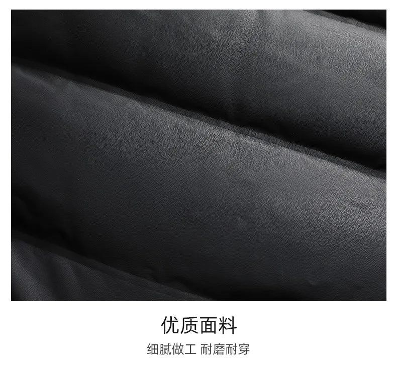 2024 Winter New Men's Medium to Long Leather Goose Down Jacket Thickened Warm and Cold Resistant Goose Down Content 90% Large