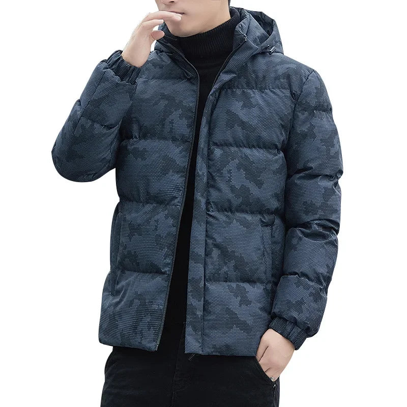 Men's WinterCotton Coat With Removable Hoodie Thickened Camouflage Padded Jacket Trendy Plus Size Warm Jacket DownCotton-Padded