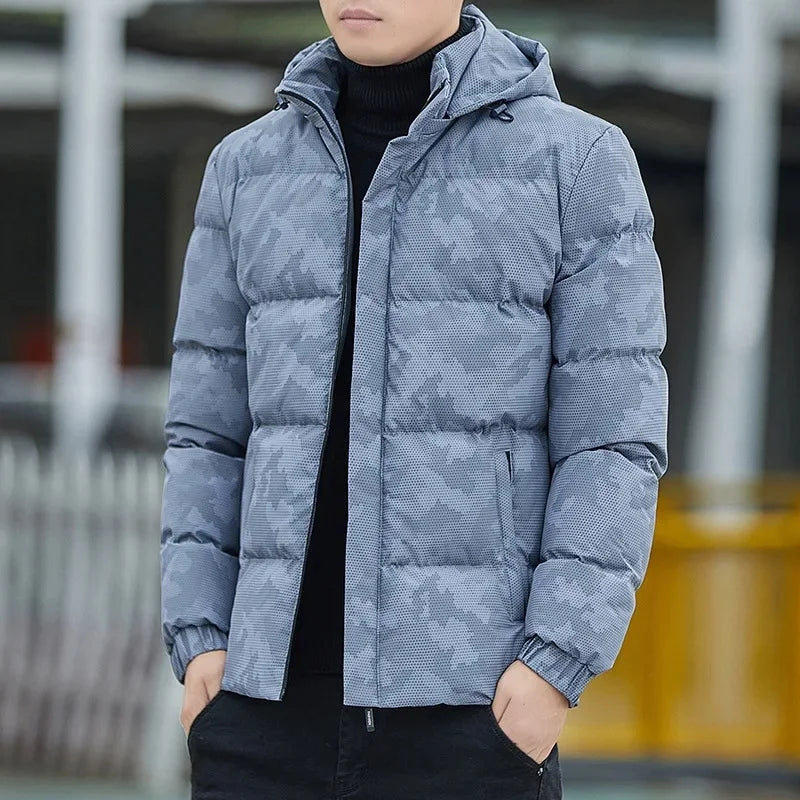 Men's WinterCotton Coat With Removable Hoodie Thickened Camouflage Padded Jacket Trendy Plus Size Warm Jacket DownCotton-Padded