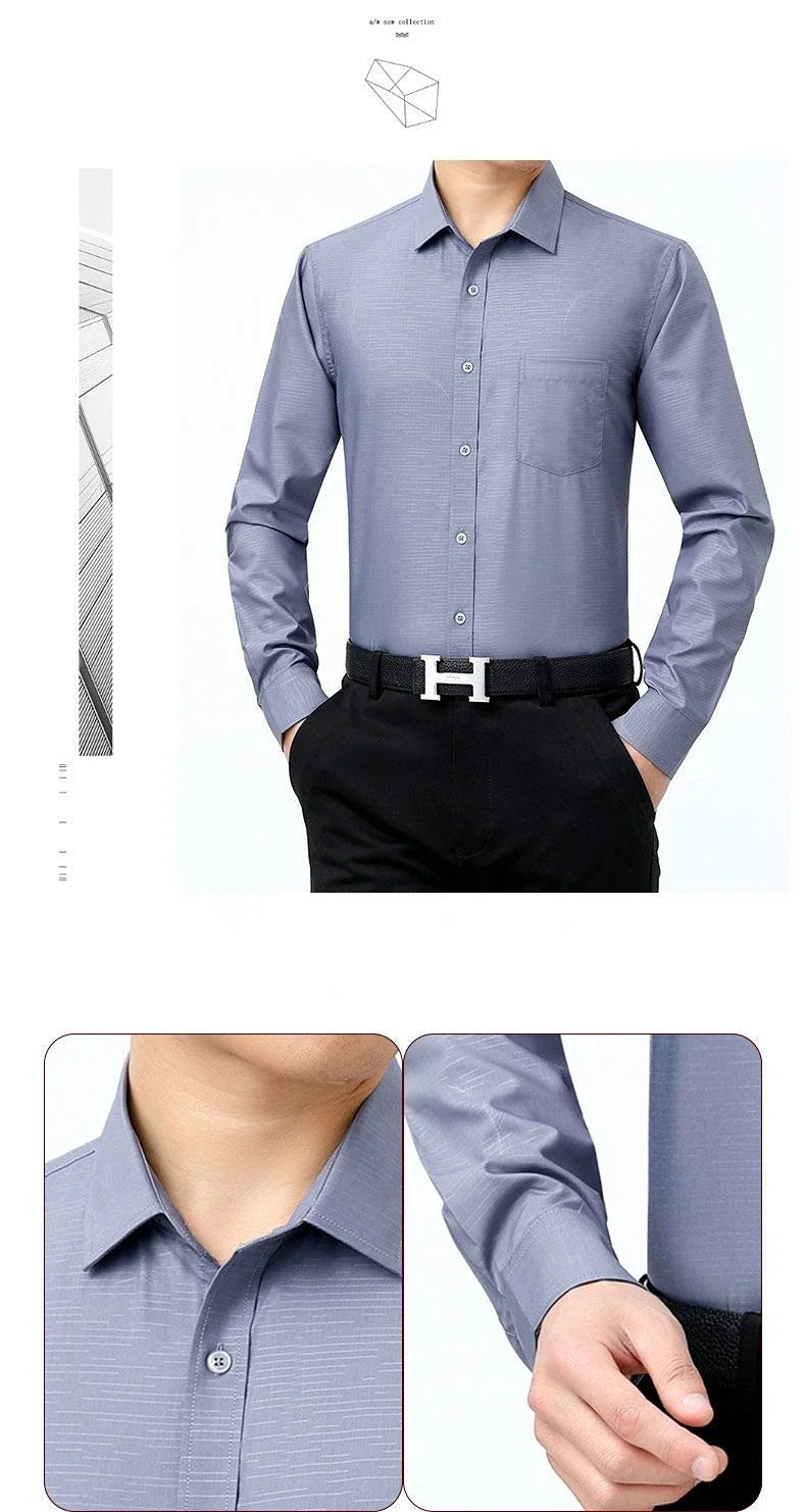 100% Silk Shirts for Men 2023 Spring Men Shirt Long Sleeve Men Clothing Casual Business Man Shirt Tops Camisa Masculina