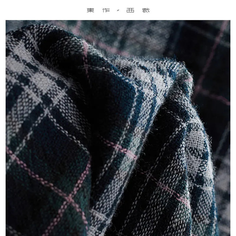 High-Quality Custom-Made Fabrics, Very Limited Quantity ~ Women's Classic Plaid Long-Sleeve Shirt, Casual Slimming Loose Top, New Autumn 2025 Model