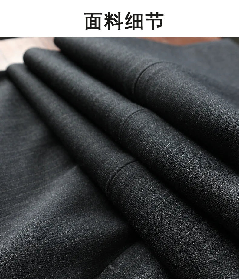 High Quality Mens Suit Formal Business Slim Fit Double-breasted Striped Suit Set Groom Wedding Dress Party Tuxedo Men's Clothing