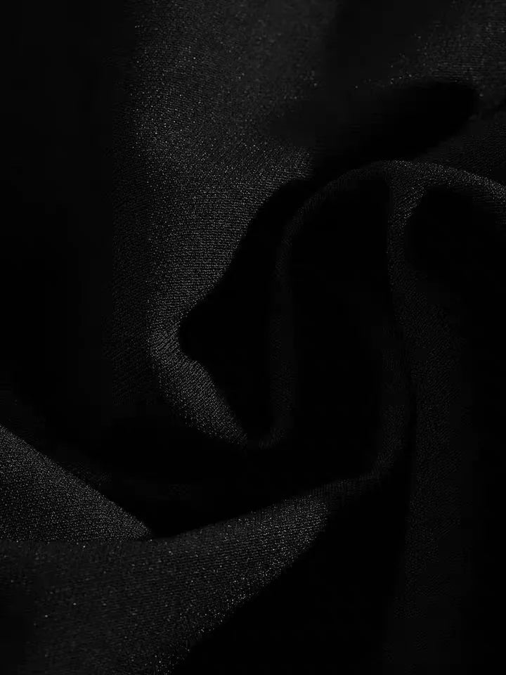 2025 spring and autumn new black square collar bubble long-sleeved dress zr250108