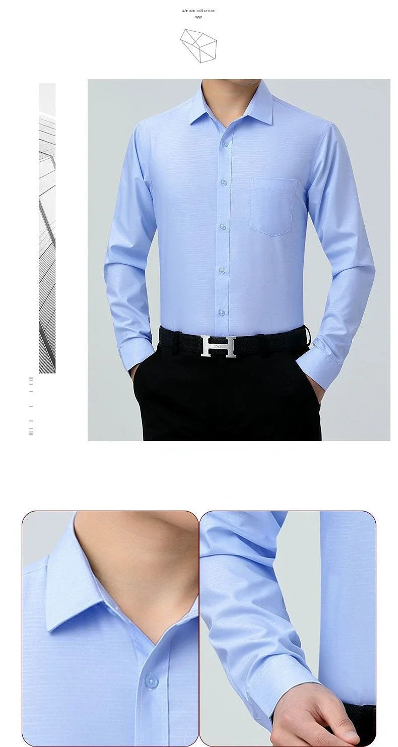 100% Silk Shirts for Men 2023 Spring Men Shirt Long Sleeve Men Clothing Casual Business Man Shirt Tops Camisa Masculina