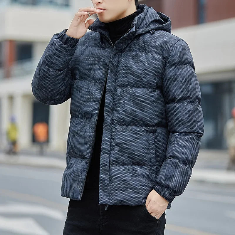 Men's WinterCotton Coat With Removable Hoodie Thickened Camouflage Padded Jacket Trendy Plus Size Warm Jacket DownCotton-Padded