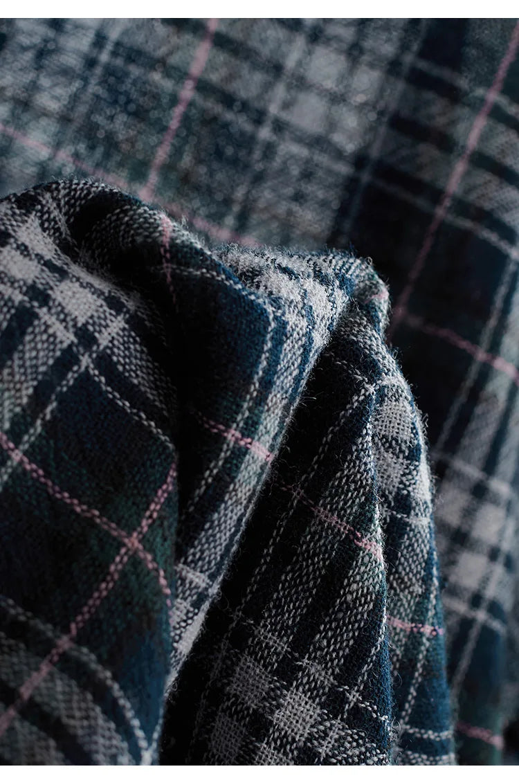 High-Quality Custom-Made Fabrics, Very Limited Quantity ~ Women's Classic Plaid Long-Sleeve Shirt, Casual Slimming Loose Top, New Autumn 2025 Model