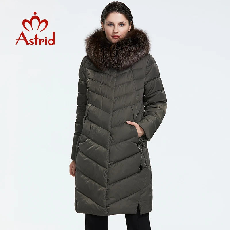 Astrid 2022 Winter New Plus size down jacket women with a fur collar loose clothing outerwear quality women winter coat FR-2160