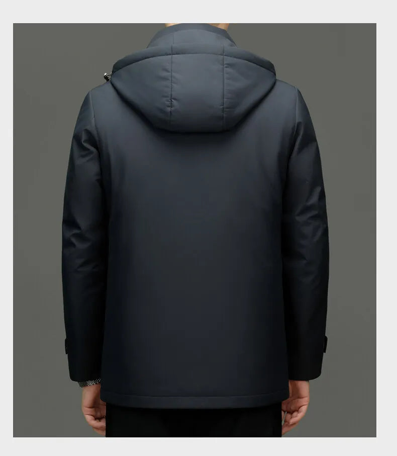 High Quality Men's Hooded Duck Down Jackets Winter Business Casual Windproof Warm Puffer Coat Outwear Thicken Top Parka Clothing