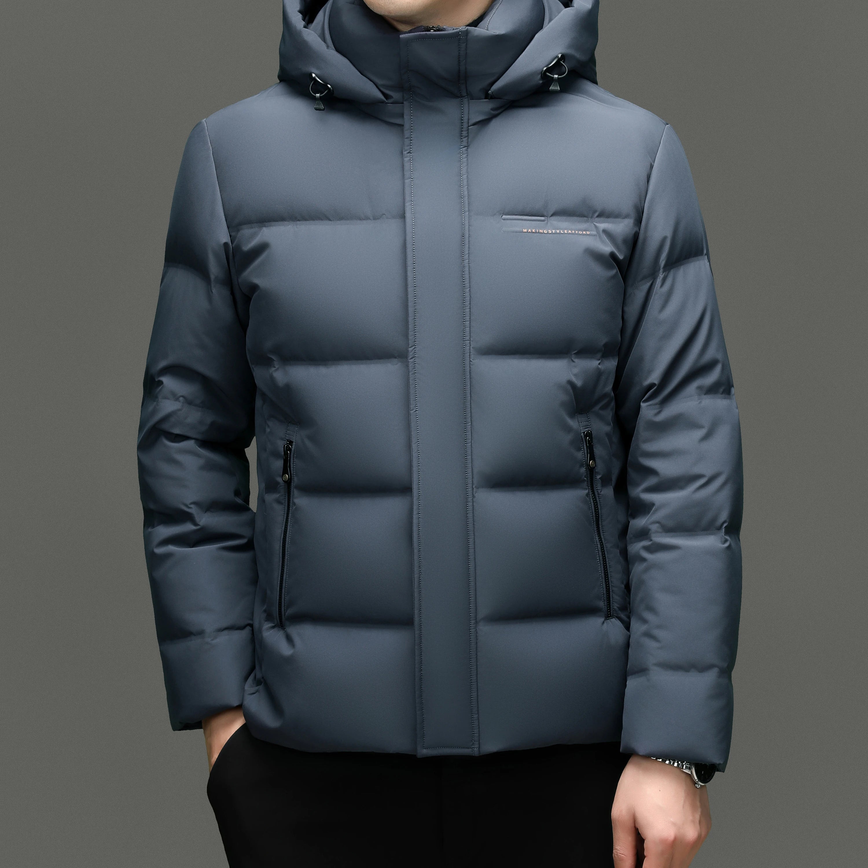 Real 85% Goose Down Jacket Men 2025 Winter Warm Puffer Coat Luxury Hood Thermal Outdoor Jacket Goose Down Parkas Zipper Clothes