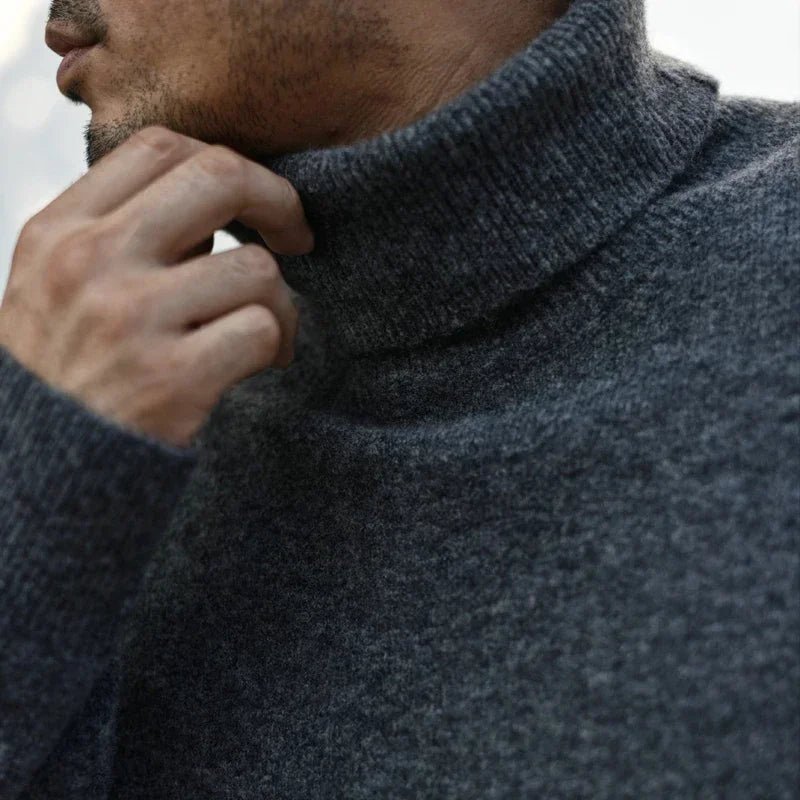 Sauce Zhan Mens Sweater Pullover Sheep Wool Sweaters for Men Tertlenneck Knitted Sweater Men  Autumn and Winter Coat