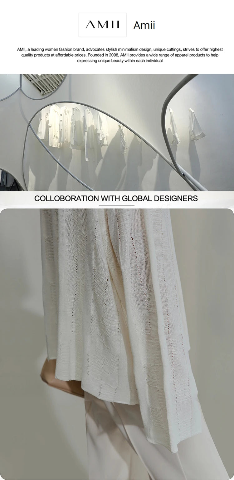 Amii Women's Coat 2025 Winter New Loose Long Half-high Collar Long Sleeves Coat Women Straight Elegant Warm Outerwear 12554010