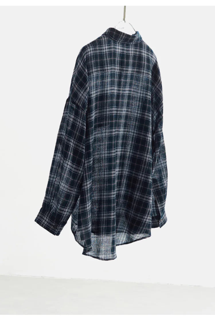 High-Quality Custom-Made Fabrics, Very Limited Quantity ~ Women's Classic Plaid Long-Sleeve Shirt, Casual Slimming Loose Top, New Autumn 2025 Model