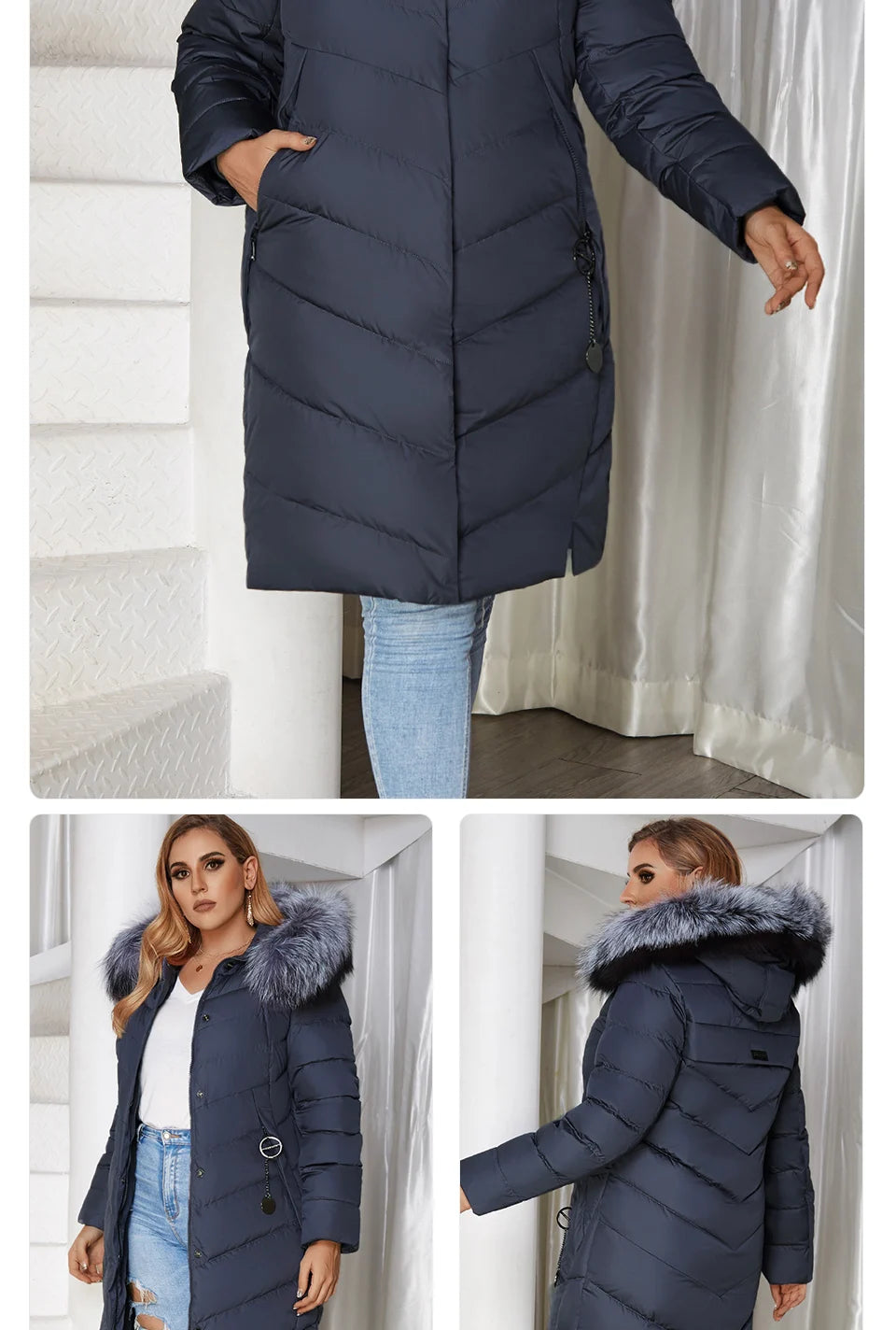 Astrid 2022 Winter New Plus size down jacket women with a fur collar loose clothing outerwear quality women winter coat FR-2160