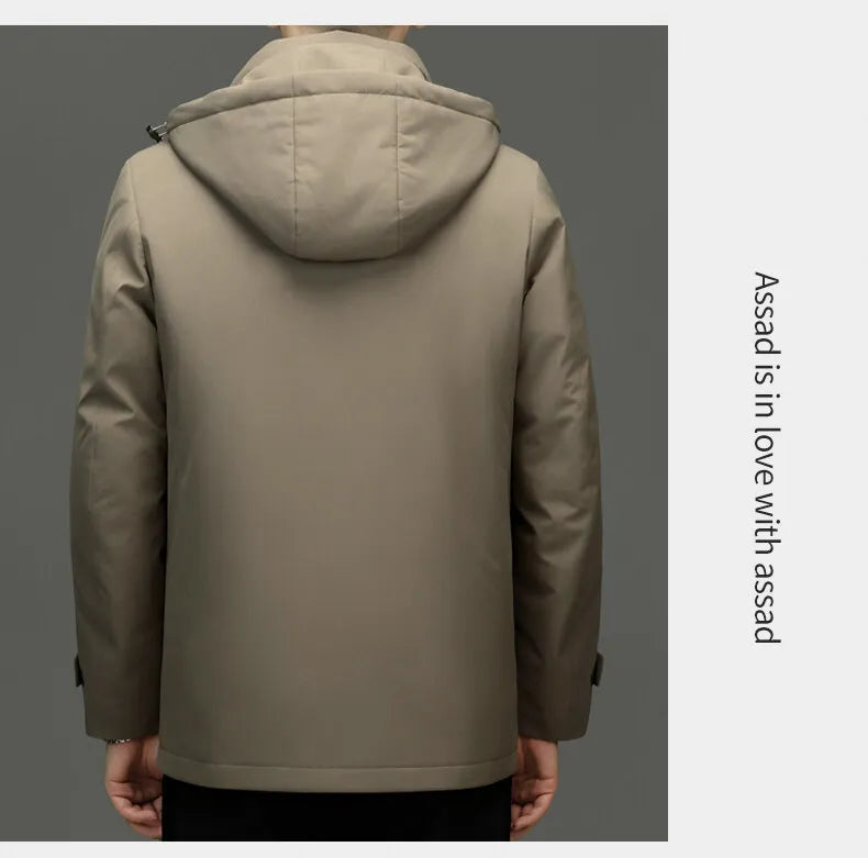 High Quality Men's Hooded Duck Down Jackets Winter Business Casual Windproof Warm Puffer Coat Outwear Thicken Top Parka Clothing