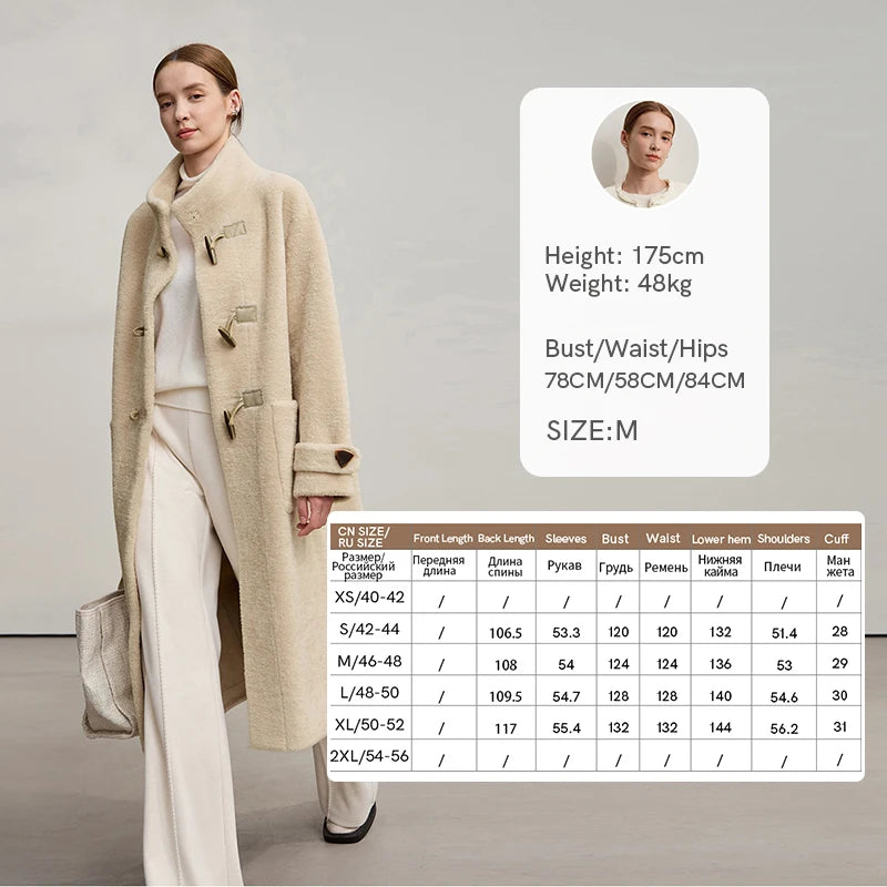Amii Women's Coat 2025 Winter New Loose Long Half-high Collar Long Sleeves Coat Women Straight Elegant Warm Outerwear 12554010