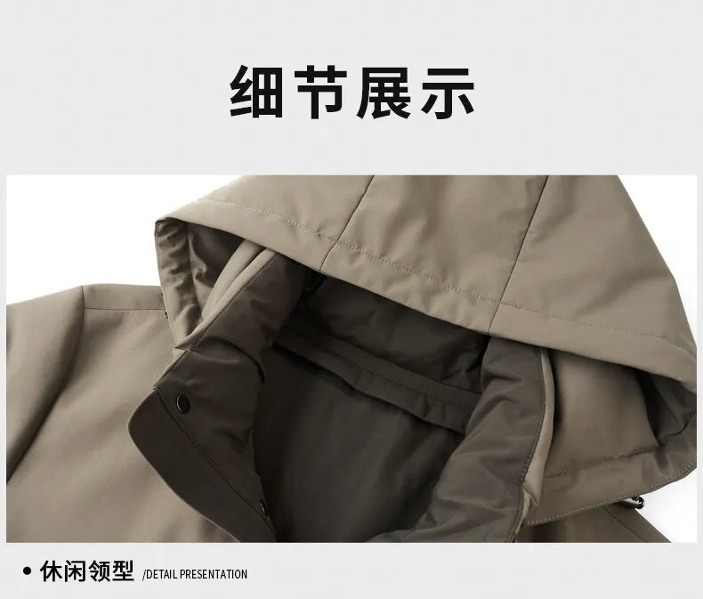 High Quality Men's Hooded Duck Down Jackets Winter Business Casual Windproof Warm Puffer Coat Outwear Thicken Top Parka Clothing