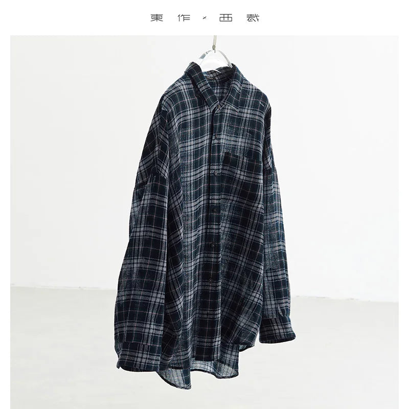 High-Quality Custom-Made Fabrics, Very Limited Quantity ~ Women's Classic Plaid Long-Sleeve Shirt, Casual Slimming Loose Top, New Autumn 2025 Model