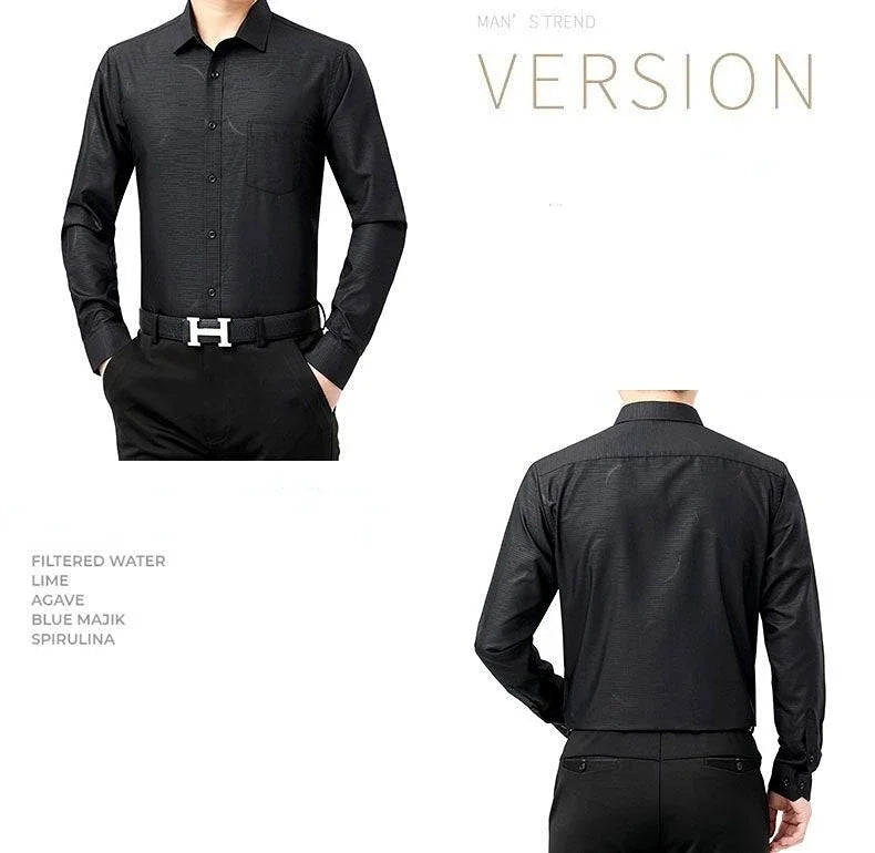 100% Silk Shirts for Men 2023 Spring Men Shirt Long Sleeve Men Clothing Casual Business Man Shirt Tops Camisa Masculina