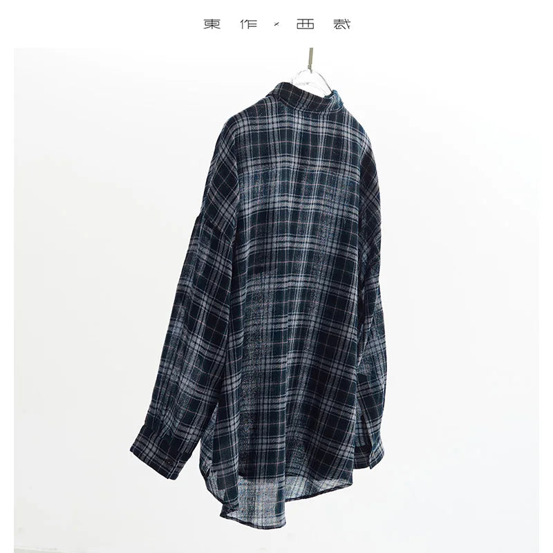High-Quality Custom-Made Fabrics, Very Limited Quantity ~ Women's Classic Plaid Long-Sleeve Shirt, Casual Slimming Loose Top, New Autumn 2025 Model