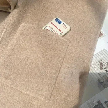 2024 Luxury Loose  Autumn Winter Fox Fur Collar Hooded Wool Cashmere Coat Women's Mid-length Woolen Jacket Outerwear Streetwear