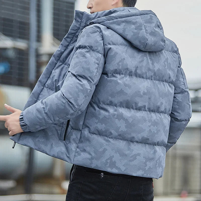 Men's WinterCotton Coat With Removable Hoodie Thickened Camouflage Padded Jacket Trendy Plus Size Warm Jacket DownCotton-Padded