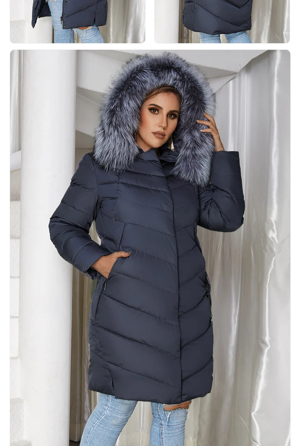 Astrid 2022 Winter New Plus size down jacket women with a fur collar loose clothing outerwear quality women winter coat FR-2160