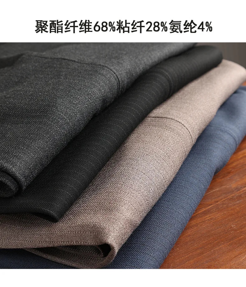 High Quality Mens Suit Formal Business Slim Fit Double-breasted Striped Suit Set Groom Wedding Dress Party Tuxedo Men's Clothing