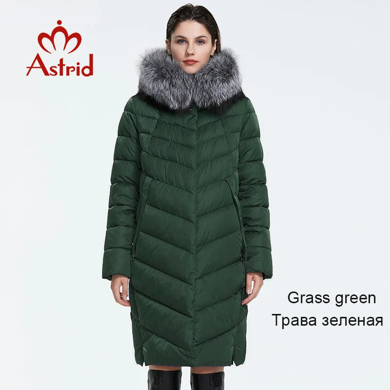 Astrid 2022 Winter New Plus size down jacket women with a fur collar loose clothing outerwear quality women winter coat FR-2160