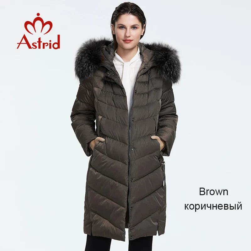 Astrid 2022 Winter New Plus size down jacket women with a fur collar loose clothing outerwear quality women winter coat FR-2160